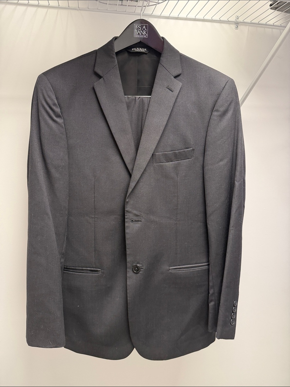 Jos. A. Bank Men's Black Single-Breasted Two-Button Suit Jacket